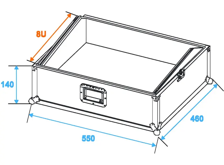 Mixer case Pro MCB-19, sloping, black 8U 